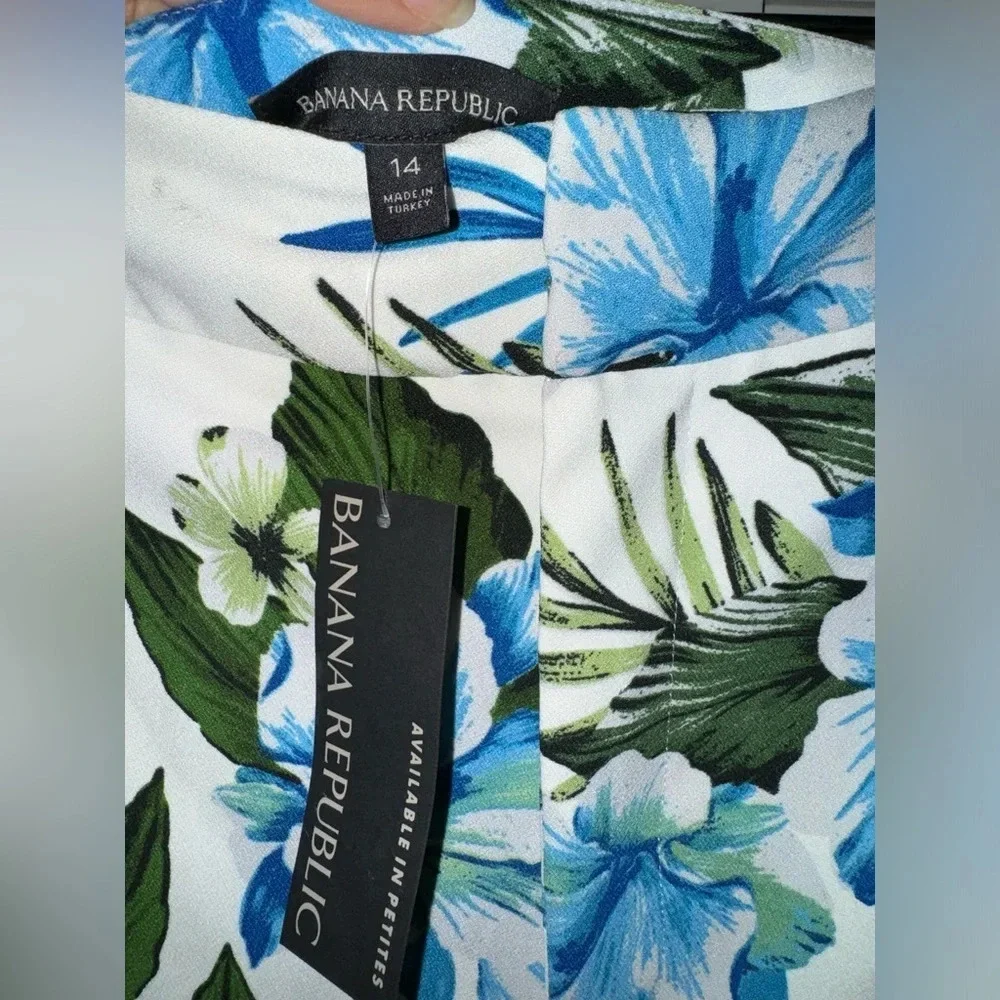 NWT Banana Republic High Waist Tropical Floral Wide Leg Pants Trousers S… - Picture 4 of 12